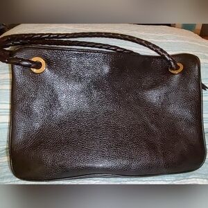 Desmo Made In Italy Brown Leather Shoulder Bag.
